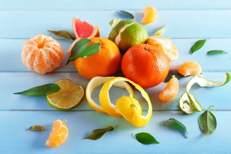 Pelures d'agrumes, de citron et de clémentine