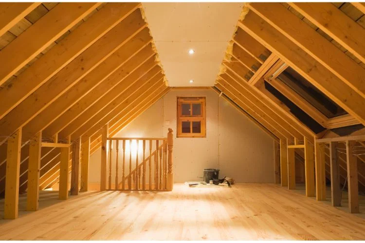 Des combles totalement rénovés en bois naturels.