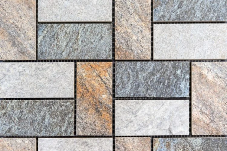 Des rectangles de différentes couleurs en grès cérame émaillé.