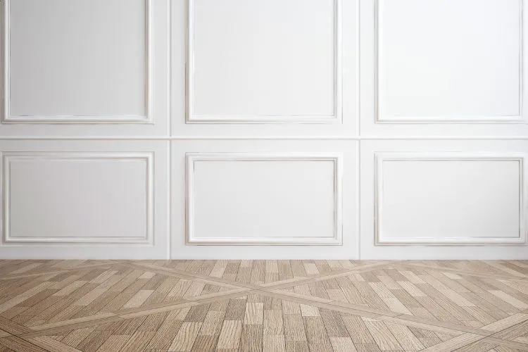 Mur en bois blanc moderne
